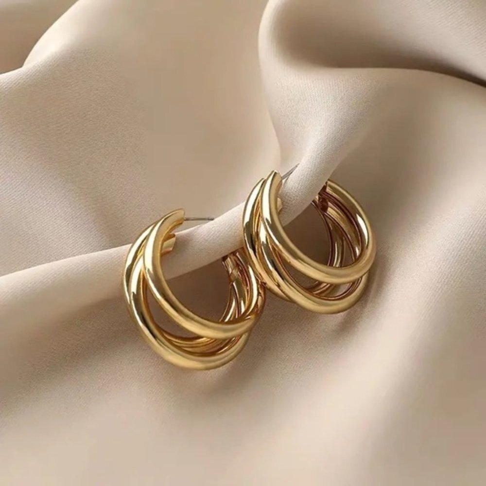 Anthropologie Gold Hoop Earrings